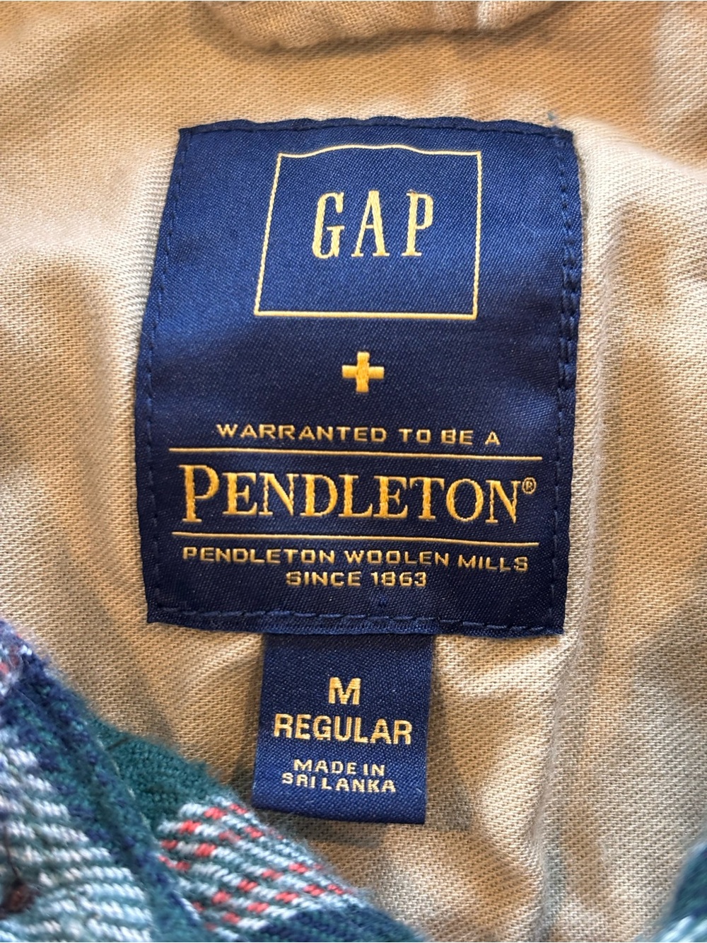 GAP & PENDLETON Men's Green & Pink Plaid Button-Up Shirt Medium Regular - Picture 9 of 10